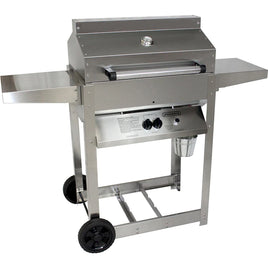 PHOENIX GRILL SD STAINLESS STEEL PROPANE GAS RIVETED GRILL HEAD ON STAINLESS STEEL CART